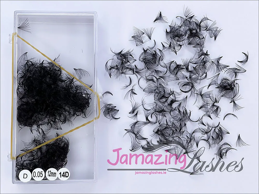 10D Russian Volume Mink Eyelashes Extension – Prefanned Made Ready- Thickness 0.07mm